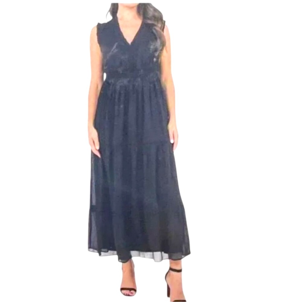 Christina B Elegant Black Sleeveless Dress size M NWT